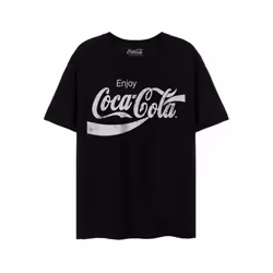 Coca-Cola Unisex Adult Distressed Logo T-Shirt - XXL, Black