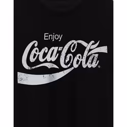 Coca-Cola Unisex Adult Distressed Logo T-Shirt - XXL, Black