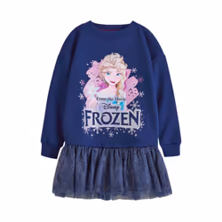 Frozen Girls Elsa Casual Dress - 3-4 Years, Navy