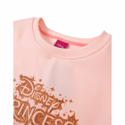 Disney Princess Girls Logo Glitter Casual Dress - 7-8 Years, Pink