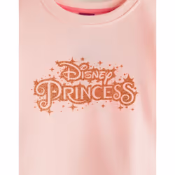 Disney Princess Girls Logo Glitter Casual Dress - 7-8 Years, Pink