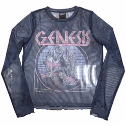Genesis Womens/Ladies Bird Hand Mesh Long-Sleeved Crop Top - XL, Navy Blue