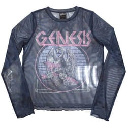 Genesis Womens/Ladies Bird Hand Mesh Long-Sleeved Crop Top - XL, Navy Blue
