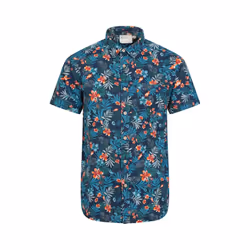 Mountain Warehouse Mens Tropical Floral Short-Sleeved Shirt - S, Navy