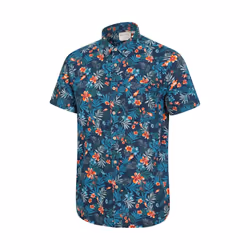 Mountain Warehouse Mens Tropical Floral Short-Sleeved Shirt - S, Navy