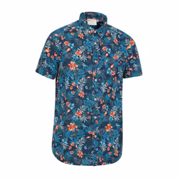 Mountain Warehouse Mens Tropical Floral Short-Sleeved Shirt - S, Navy