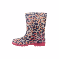 Mountain Warehouse Childrens/Kids Splashed Leopard Print Flashing Lights Wellington Boots - 10 UK Child, Pink