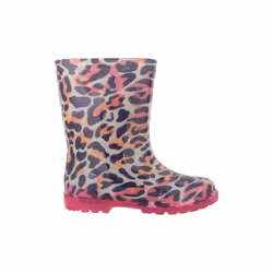 Mountain Warehouse Childrens/Kids Splashed Leopard Print Flashing Lights Wellington Boots - 10 UK Child, Pink