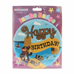 Kaleidoscope Pirate Happy Birthday Badge