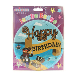 Kaleidoscope Pirate Happy Birthday Badge