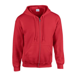 Gildan Mens Heavy Blend Full Zip Hoodie - 5XL, Red