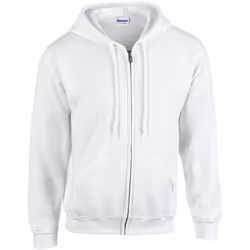 Gildan Mens Heavy Blend Full Zip Hoodie - M, White