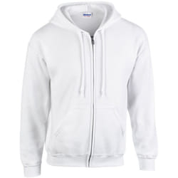 Gildan Mens Heavy Blend Full Zip Hoodie - M, White