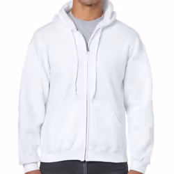 Gildan Mens Heavy Blend Full Zip Hoodie - M, White