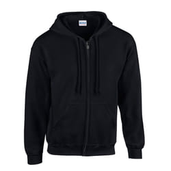 Gildan Mens Heavy Blend Full Zip Hoodie - 3XL, Black