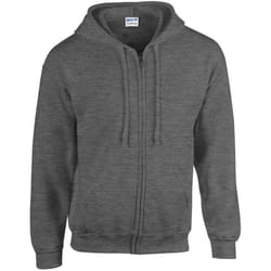 Gildan Mens Heavy Blend Full Zip Hoodie - XL, Dark Heather