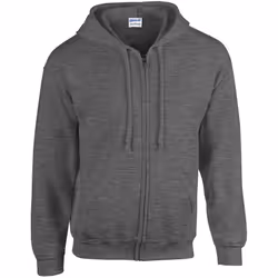 Gildan Mens Heavy Blend Full Zip Hoodie - L, Dark Heather