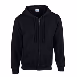 Gildan Mens Heavy Blend Full Zip Hoodie - 4XL, Black