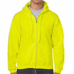 Gildan Mens Heavy Blend Full Zip Hoodie - XXL, Safety Green