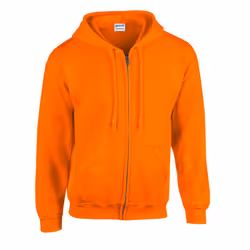 Gildan Mens Heavy Blend Full Zip Hoodie - L, Safety Orange
