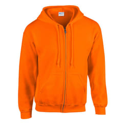 Gildan Mens Heavy Blend Full Zip Hoodie - M, Safety Orange