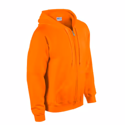Gildan Mens Heavy Blend Full Zip Hoodie - XXL, Safety Orange