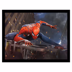 Spider-Man Stands On Ruins Framed Poster