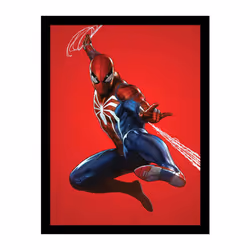 Spider-Man Red Background Framed Poster