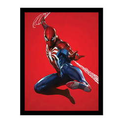 Spider-Man Red Background Framed Poster