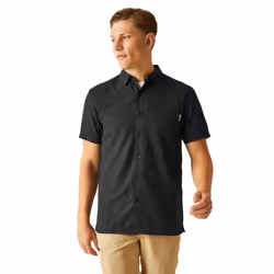 Regatta Mens Mindano VIII Criss-Cross Shirt - M, Black/Ash