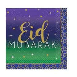 Amscan Eid Mubarak Paper Disposable Napkins (Pack of 16)