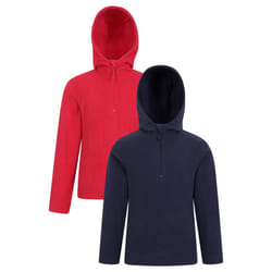 Mountain Warehouse Childrens/Kids Camber Quarter Zip Hoodie (Pack of 2) - 3-4 Years, Navy