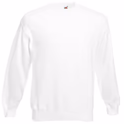 Fruit of the Loom Mens Classic 80/20 Set-in Sweatshirt - L, White