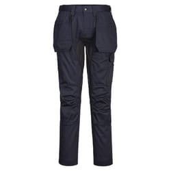 Portwest Mens WX2 Cargo Trousers - 36R, Deep Navy/Black