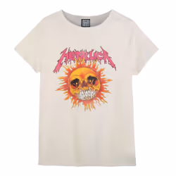Amplified Womens/Ladies Neon Sun Metallica T-Shirt - XL, Vintage White