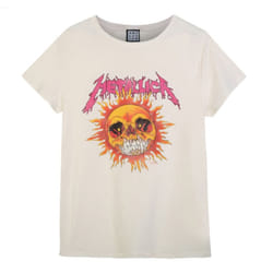 Amplified Womens/Ladies Neon Sun Metallica T-Shirt - XL, Vintage White