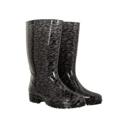 Mountain Warehouse Womens/Ladies Splash Animal Print Wide Calf Wellington Boots - 5 UK, Dark Grey