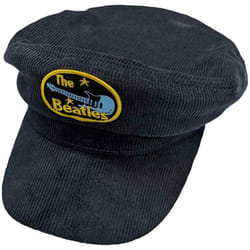 The Beatles Unisex Adult Oval Corduroy Logo Flat Cap - L-XL, Navy Blue