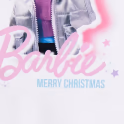 Barbie Girls Christmas T-Shirt - 3-4 Years, White
