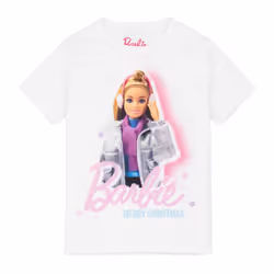 Barbie Girls Christmas T-Shirt - 7-8 Years, White
