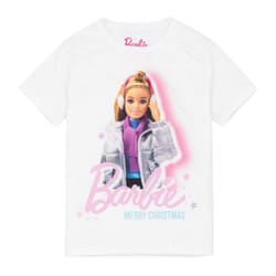 Barbie Girls Christmas T-Shirt - 7-8 Years, White