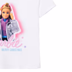 Barbie Girls Christmas T-Shirt - 7-8 Years, White