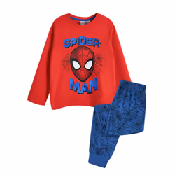 Spider-Man Boys Printed Long Pyjama Set - 7-8 Years, Blue/Red