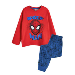 Spider-Man Boys Printed Long Pyjama Set - 7-8 Years, Blue/Red