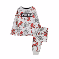 Spider-Man Boys All-Over Print Long Pyjama Set - 7-8 Years, Grey/Red