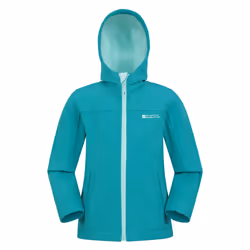 Mountain Warehouse Childrens/Kids Exodus Water Resistant Soft Shell Jacket - 9-10 Years, Teal