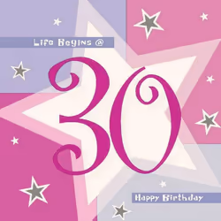 Amscan Paper Shimmer 30th Birthday Napkins (Pack of 16)