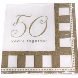 Amscan 50 Years Together 2 Ply Napkins (Pack of 16)