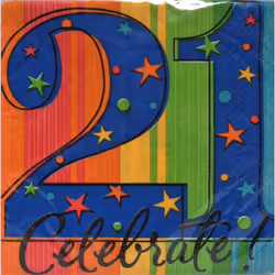 Amscan Celebrate 3 Ply 21st Birthday Napkins (Pack of 16)