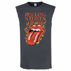 Amplified Mens Hot Tongue The Rolling Stones Tank Top - XS, Charcoal